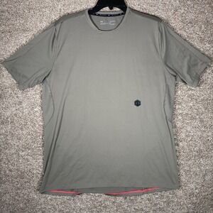 Under Armour Mens Rush HeatGear Fitted Training Shirt Green Large Breathable